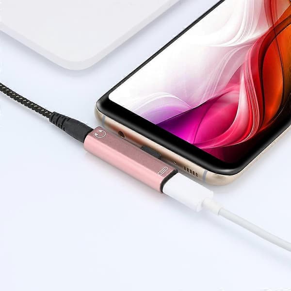 USB-C Type C til 3,5 mm Aux Lydkabeladapter Hodetelefonlading for Samsung