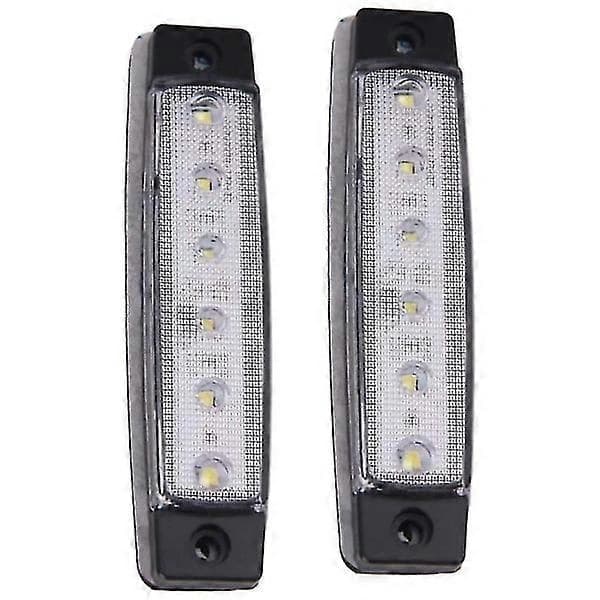 HA~st 12v 6 LED Trailer Marker Tail Light Position Light Side Marker Light Signal Light Dashboard (White)
