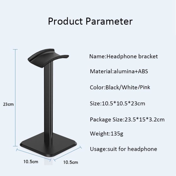 2 st Hörlursställ Headset Hållare Hörlursställ med Aluminium Stödstag Flexibel Huvudstöd ABS Solid Bas för Alla