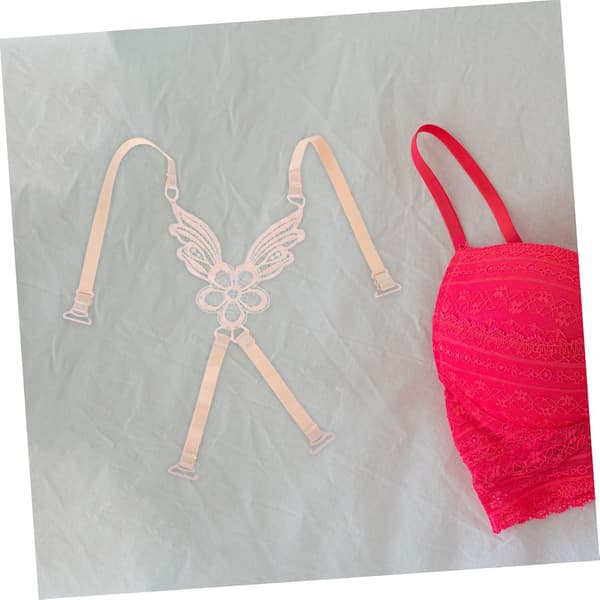 6pcs Adjustable Non-slip Strap Clips Elegant Crisscross Back Design Shoulder Strap Replacement Decorative Elastic Underwear