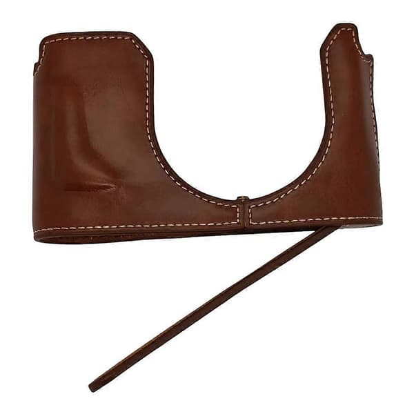 s8M Leather Case for Leica Q3 Camera, Bottom Case, Easy to Change x2c Battery - Coffee