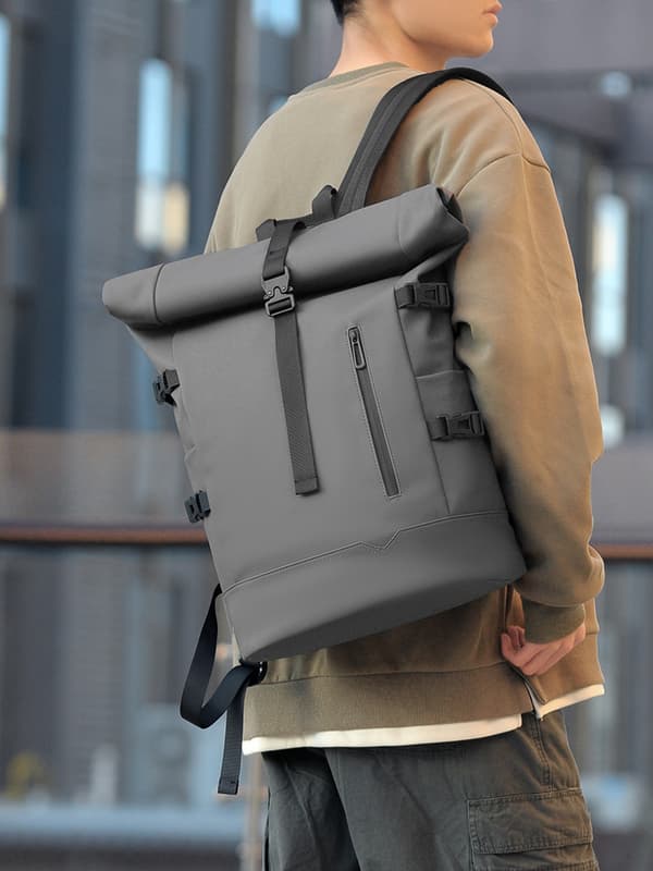 Leather Backpack for Men | Multiple Compartments, Ergonomic Shoulder Straps and Zipper for Office, Travel, Adjustable Shoulder Strap