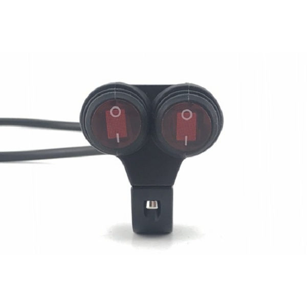 Dobbeltstyrt motorsykkelstyrebryter 7/8 tommer 22 mm 12V Vanntett knapp Hovedlys bryter Bremses tåkelysbryter