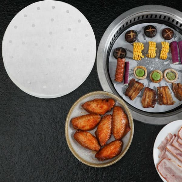 200 stk. perforert bakepapir til airfryer, 7 tommer runde airfryer-foringer, non-stick dampmatte