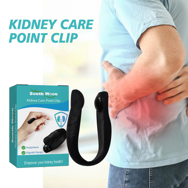 Kidney Care Point Clip, Thumb Tiger Acupoint Massage Clip, Akupressur Hand Pressure Point Clip, Magnetic Clip 4st Svart