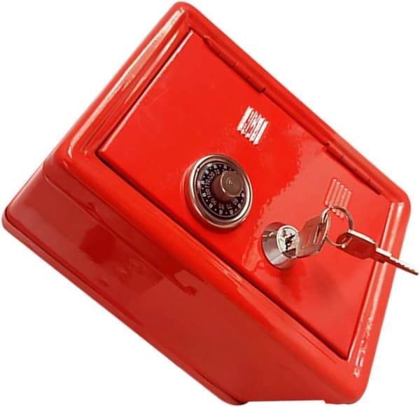 Mini safe sparegris rød, kompakt myntoppbevaringsbeholder