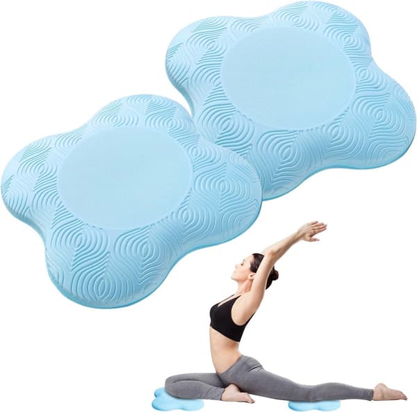 Thickened Yoga Knee Pads, Blue, 2-Pack, Support Cushion for Joints and Elbows