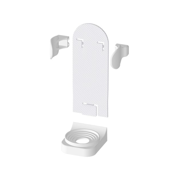 Pakke med 6 Hvidt opgraderet kraftfuld elektrisk tandbørsteholder-klistermærke, justerbar plastiktandbørsteholder, arrangør