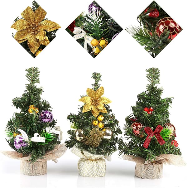 Miniature Artificial Christmas Tree Mini, Set of 3 Artificial Christmas Trees