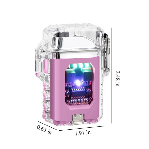 Utomhus vindtätare Elektriska tändare USB Uppladdningsbar-flamlös-plasma Coola tändare för läger Pink