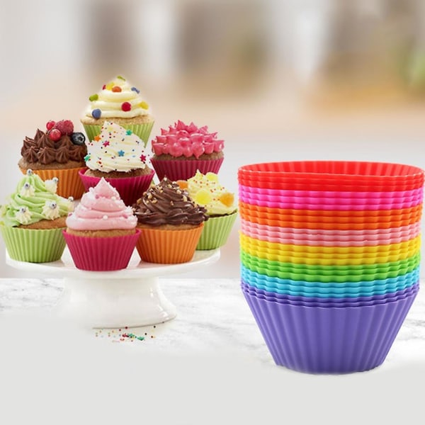 Cupcake-vuokakuppit Elintarvikelaatuisia Silikonisia Cupcake-muotteja Kakkuvälineitä Keittiövälineitä