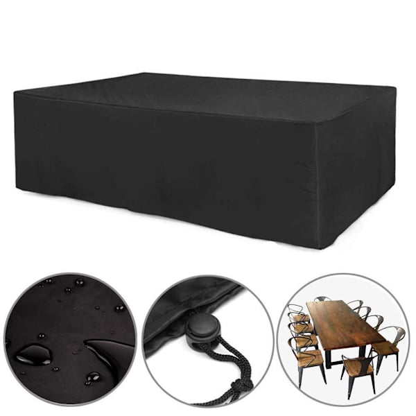 Rektangulært Havebordstæppe Vandtæt Havemøbel Tæppe 180x150x80cm, 210D Anti-UV Stue Beskyttelsestæppe Udendørs T