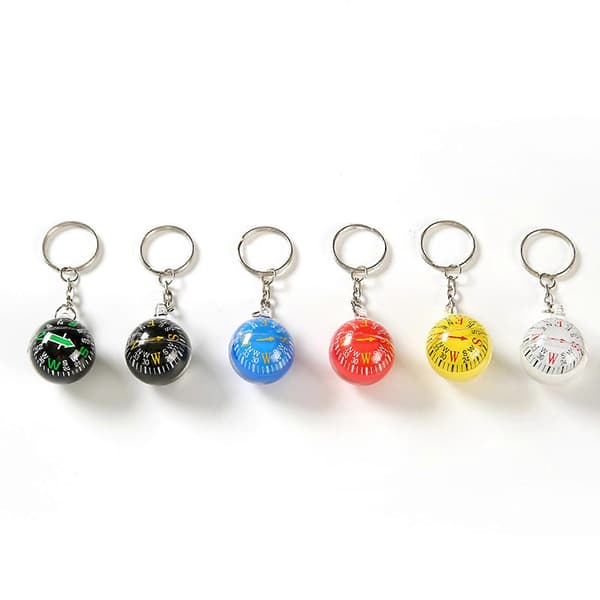 Robust Small Compass Keychain with Floating Dial for High-Performance Direction in Outdoor Activities and Daily Use White White White