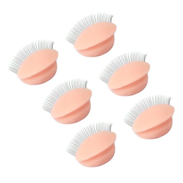 3 Pairs Replacement Eyelids for Mannequin Head Eyelash Extension Practice Removable Eyelids with Lashes Pink
