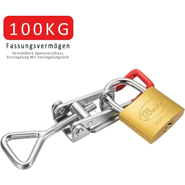 Metal Toggle Lås - 8 stk. Tømrer Toggle Klemmer - 4001 Spænde Hurtigudløsning Fastgørelsesbeslag med Justerbar Spænde Toggle Klemme