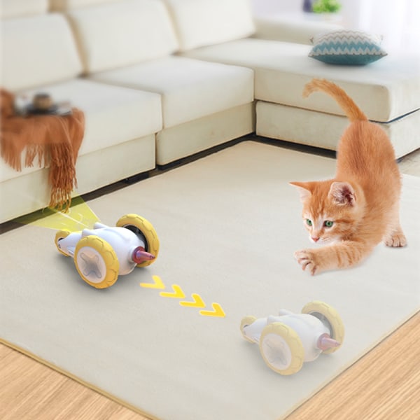 Interaktivt kattelegetøj, automatisk bevægeligt muselegetøj til indendørs katte, USB-genopladeligt Smart Sensing Electric Kitten-øvelse
