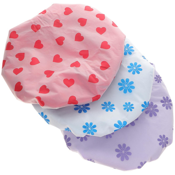 4 stk Dusjhetter Vanntette Tørre Hårhetter Vannabsorberende Dusjhetter Hårbonnets Assorterte Farger 27x27cm