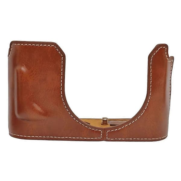 Leather Case with Bottom Opening for Leica Q3 Camera, Easy Battery Replacement - Brown