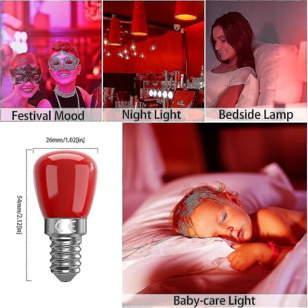 Package E14 Red LED Bulbs 3w E14, Decorative Red E14 LED Bulbs, 25w Replacement, Suitable for Mood Lighting, Halloween, Christmas [ene (FMY)