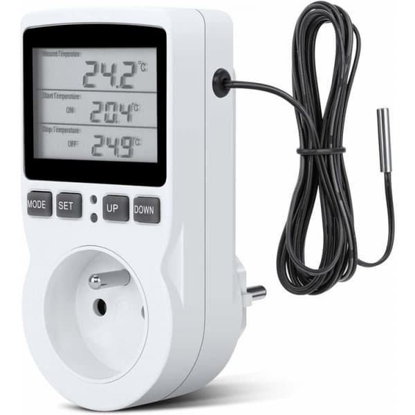 1 stk termostatuttak, digitalt timeruttak, digitalt programmerbart