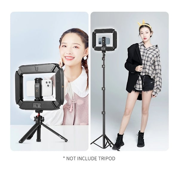 Smarttelefon Videorigg med Lys, Håndholdt Stabilisator for Mobiltelefon med Ringlys Selfie Lys for Filming Live Stream Tiktok