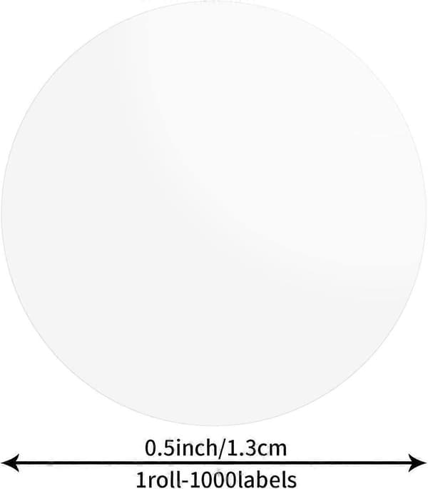 Round Stickers White 13mm Circle Labels with Color Coding Dots Waterproof Removable Roll of 1000