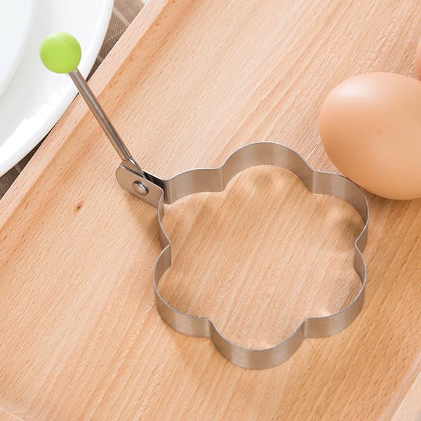 5-delt sæt med æggeforme i rustfrit stål, DIY æggeforme, hjerteformede æggeforme