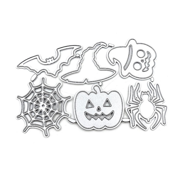 Halloween-element Metallstansmall för DIY-pyssel, Scrapbooking, Album, Papperskort, Stansform, Prägling, Dekoration, Silver