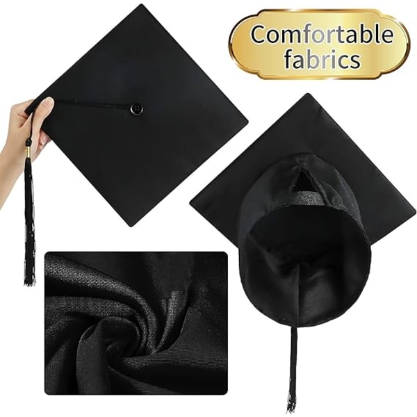 Unisex Graduationshue, Justerbar Gradueringshue Graduation Cap til Graduation Universitet Gymnasium Bachelorhue