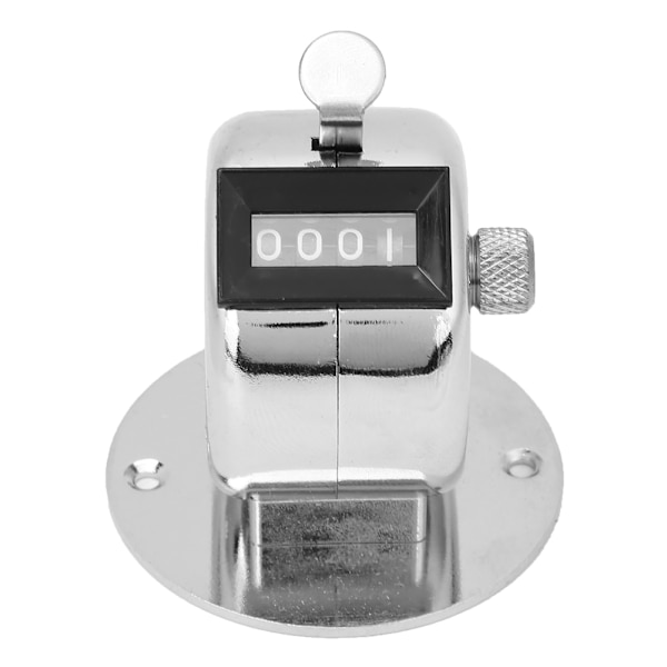 Silver Aluminum Alloy Handheld Counter 4 Digit Basic Tool