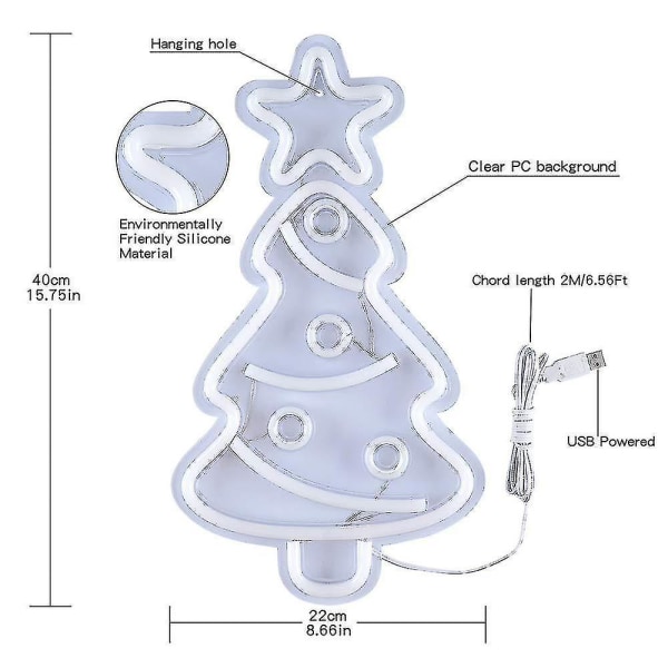 LED-neonikyltti seinälle Joulukuusivalot Seinäkoriste Kytkimellä Taide Neonmerkki Juhlavalo Jouluun Koti Sisustus Makuuhuone Hää