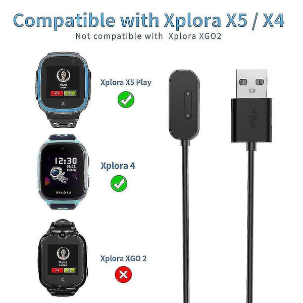 Magnetisk ladekabel USB for Xplora X5/X5 Play/X4
