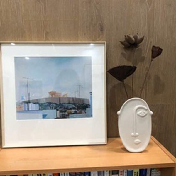 Kreativ Keramisk Vase Tørre Blomst Dekorasjon Kunst Ansikt Skrivebord Dekorasjon (1 Stykke Langt Ansikt Trompet)