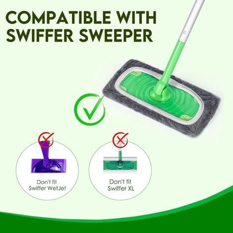 Swiffer Sweeper Refill - Återanvändbara dynor för våt- och torrengöring, 4-pack