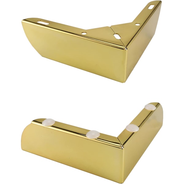 Guld - DIY Køkkenmøbelben 50mm fødder til sofabordskab seng sofa solide metalstolben skrivebord sølv lydløse skridsikre sæt af 4