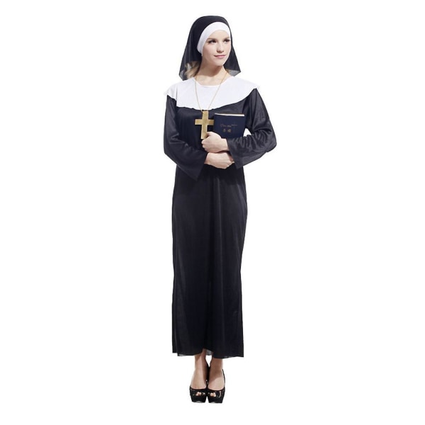 Kvinner Kåper Nonne Kostyme Tilbehør Svart Nonne Kostyme Halloween Kostymer Kvinner Halloween Nonne antrekk