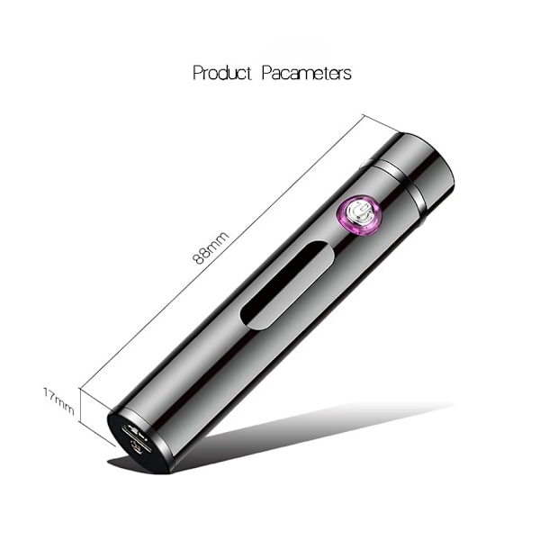 Portabel Mini USB Elektronisk Tändare Vindtålig USB Laddningsbar Tändare Ljus Tändare med LED Ström Indikator