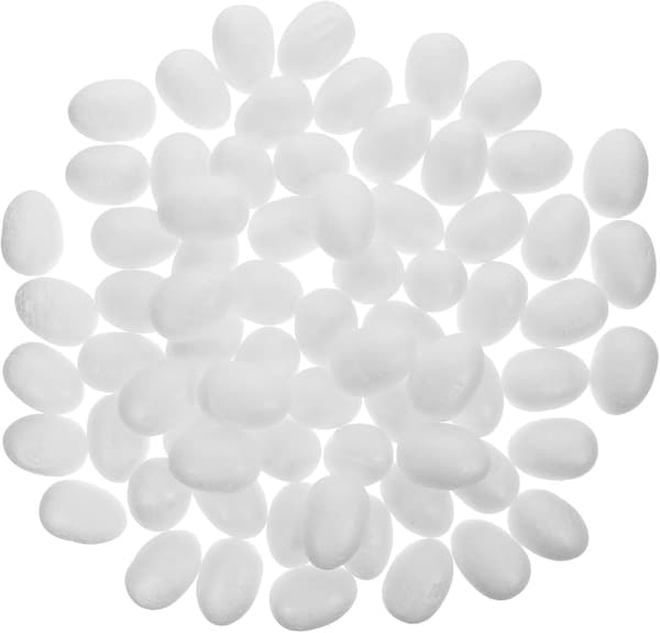 100 hvite 50 mm isopor egg til påskehåndverk DIY-maling glatte kunstige eggkuler