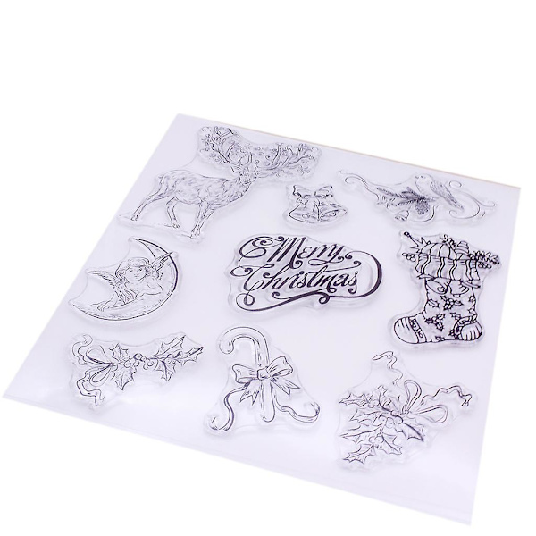 God Jul Elg Silikon Klart Stempel DIY Skrapbooking Preget Album Dekorasjon Papir Kort Håndverk Klart Stempel
