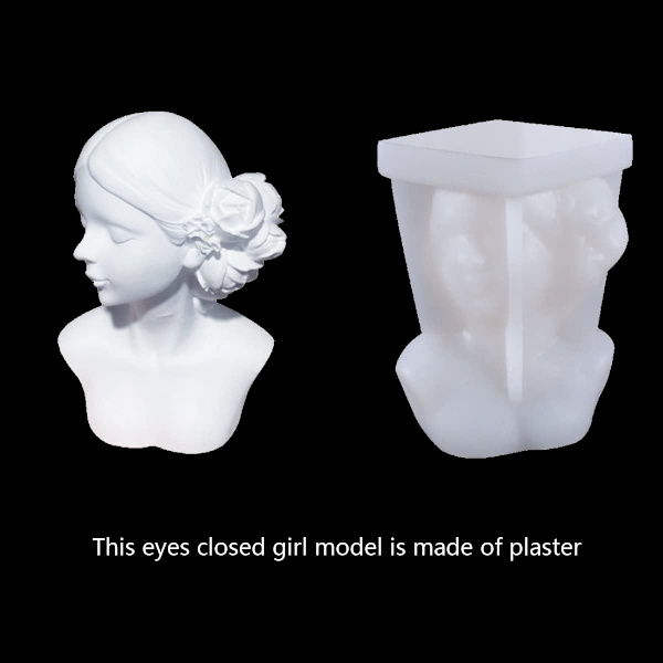 3D Silikon Stearinlysform 3D Silikon Stearinlysform til Kvinder, Hjemmelavet Kunst Hovedform