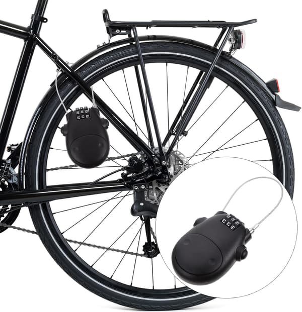 Helmet Lock Bicycle Password Lock Retractable Steel Cable Anti-theft Resettable Combination Practical Security