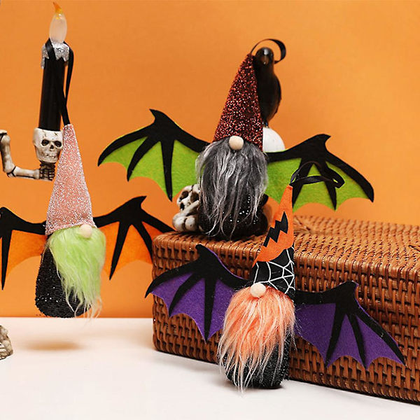 Halloweenin Kasvoton Tonttu Lepakkosiiven Mukaansa Otettava Pehmolelu Riippuva Ruotsalainen Pehmolelu Tonttu Tomte Lelut Koti Sisustus Violetit Siivet