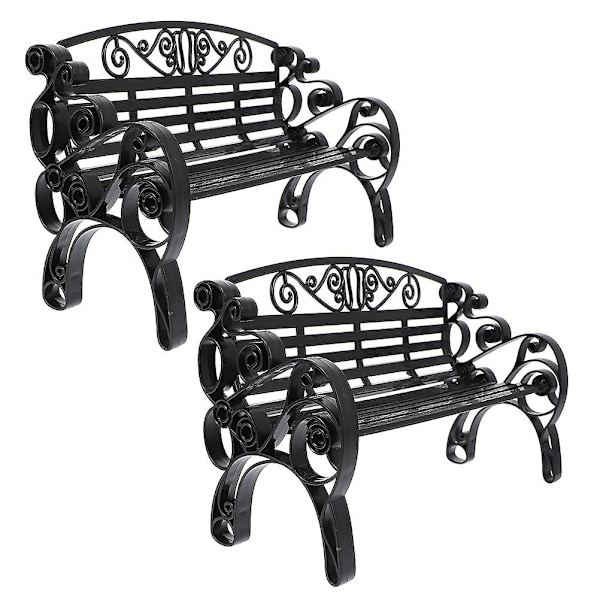 2 stk Benker Mini Benkmodell Miniatyr Plastbenk Mini Trebenk Mikro Landskapsrekvisitter Mini