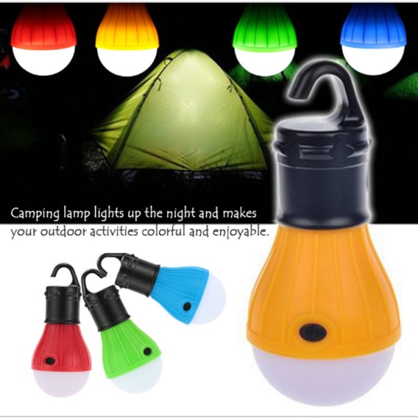 LED Camping Tältlampa, Bärbar Vattentät Nödlampa för Utomhus, Batteridriven med Klämma, (4-pack)