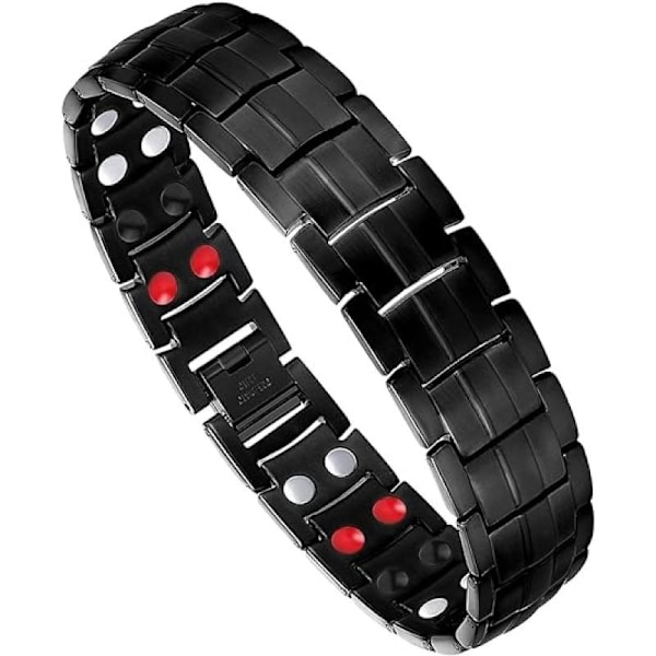 Magnetiska Armband för Män Artrit & Led, Titanstål Magnetiskt Armband med Dubbla Rader Effektiva Magneter