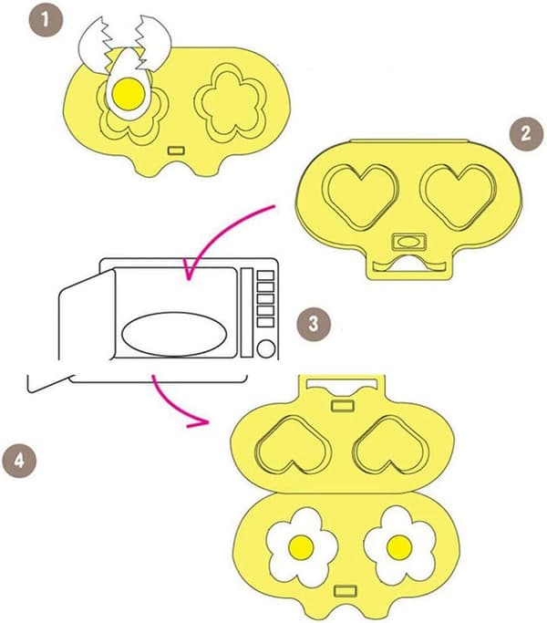 Microwave Egg Poacher Egg Cooker Steamed Egg Cooker Mold Fried Egg Oven Pan Breakfast Cooking Tool