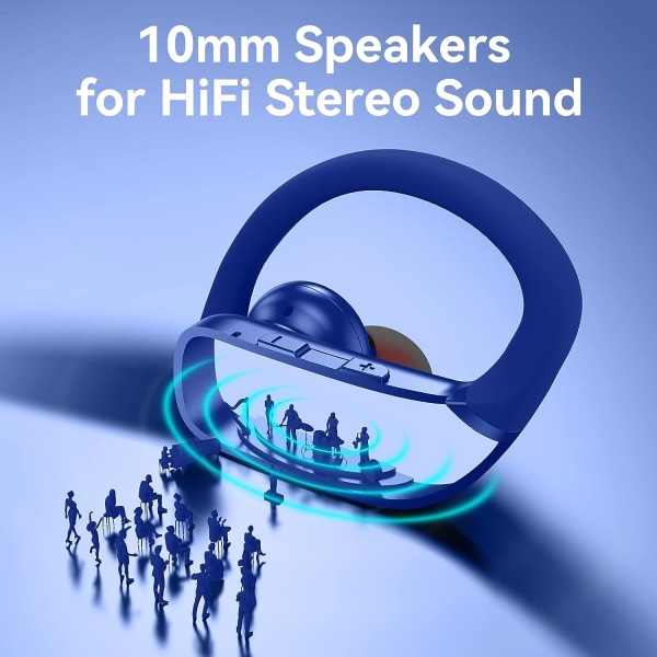 Trådlösa hörlurar Bluetooth hörlurar 48 timmar Play Back Sporthörlurar med LED-skärm Over-Ear Buds med öronkrokar Inbyggd mikrofonheadset för träning Bl