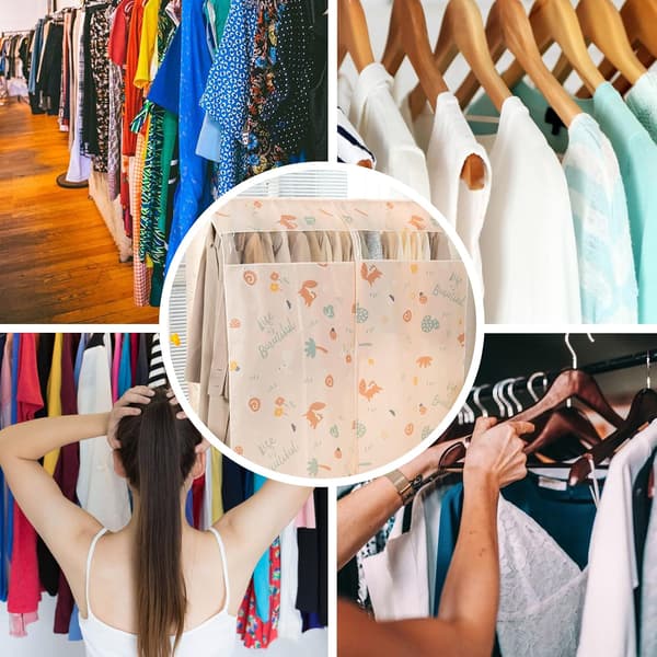 Protective Cover for Clothes Rack with Transparent Window, Dustproof and Moisture-proof, 200 x 150 cm (200 x 150 cm)