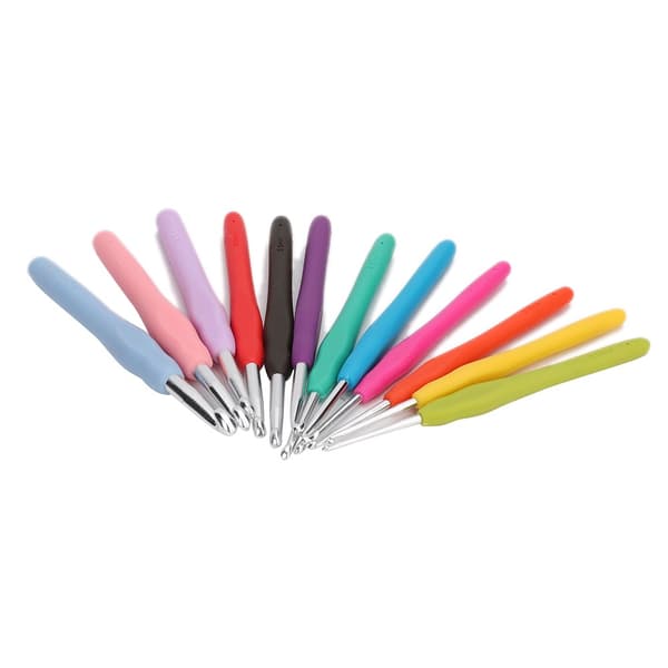 2.0-8.0mm Soft TPR Handle Crochet Hook Set, Common Knitting Needle Accessories with Case (35 Pcs)