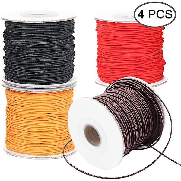 4 Ruller 0,8 mm/1 mm Elastisk Tråd For Smykker Og Armbåndslaging 50 Meter/rull (4 Farger)